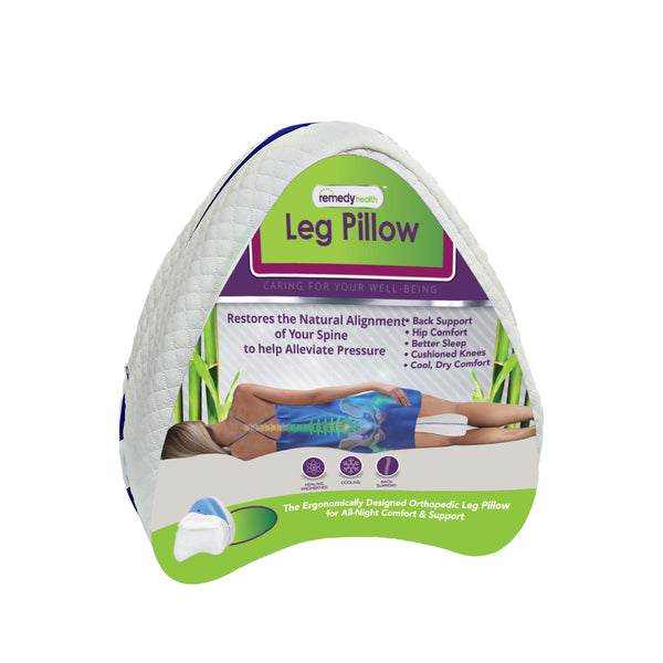 Remedy Health Unisex Gel Slippers - Blue + Remedy Health Contour Leg Pillow