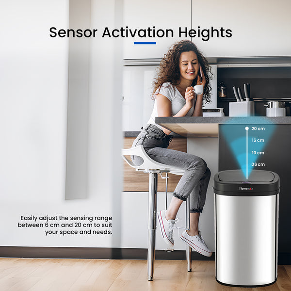 NEW Homemax 50L Sensor Bin Silver