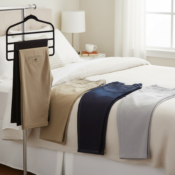 Milex Non-Slip Pants Hangers 3-Pack – Space-Saving Velvet Multi-Pants Hangers