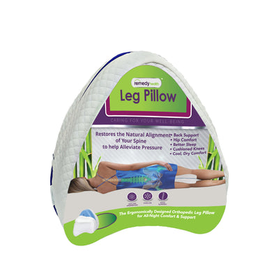 Remedy Health Unisex Gel Slippers - Blue + Remedy Health Contour Leg Pillow