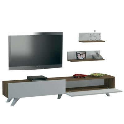 Armoire Amerika TV Unit White & Walnut