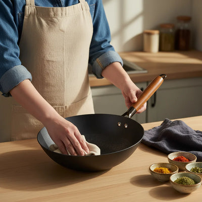 Royal Diamond Cast Iron Wok 28cm