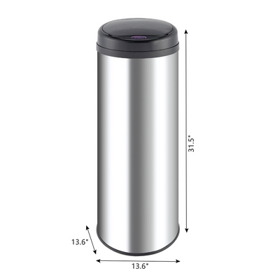 Homemax 50L Round S/S Sensor Bin