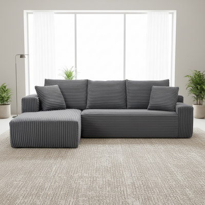 Armoire 2 Seater L-Shape Couch | Grey