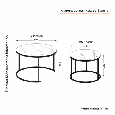 Armoire Coffee Table Set | White or Black