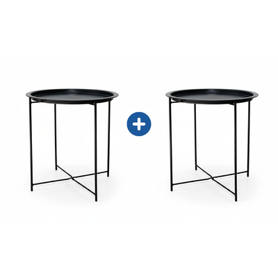 Armoire Oval Folding Coffee Table 2-Pack – Space-Saving Style for Modern Living