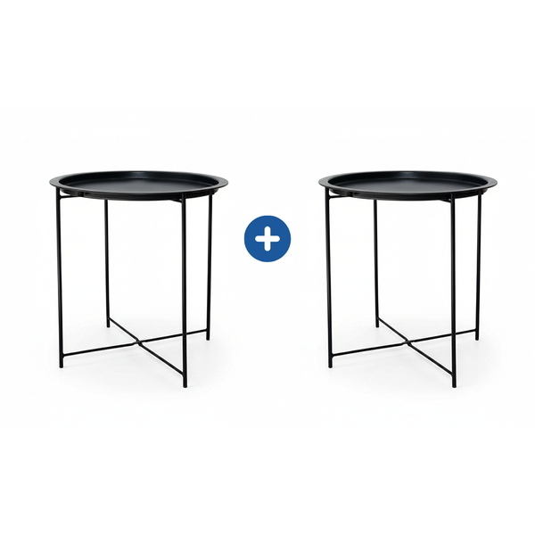 Armoire Oval Folding Coffee Table 2-Pack – Space-Saving Style for Modern Living