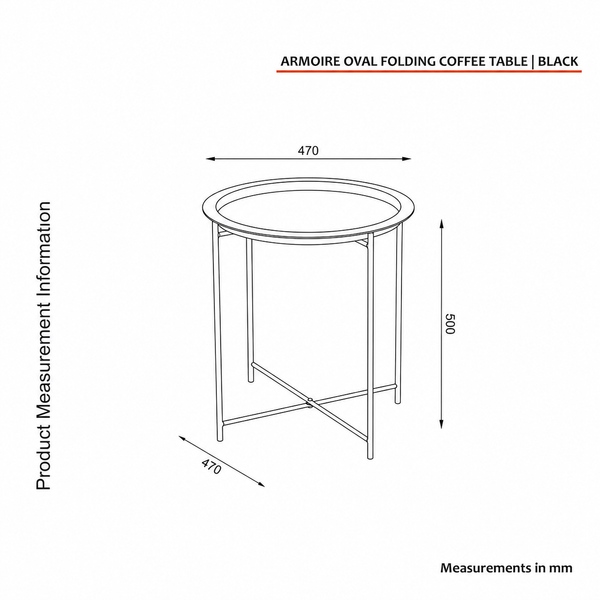 Armoire Oval Folding Coffee Table 2-Pack – Space-Saving Style for Modern Living