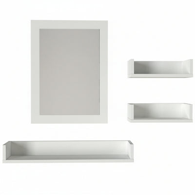 Armoire Simon Bathroom Upper with Mirror With Shelves | White