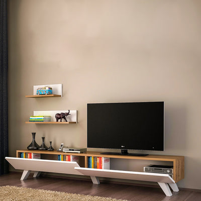 Armoire Amerika TV Unit White & Walnut