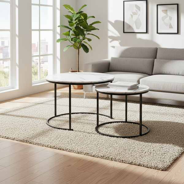 Armoire Coffee Table Set | White