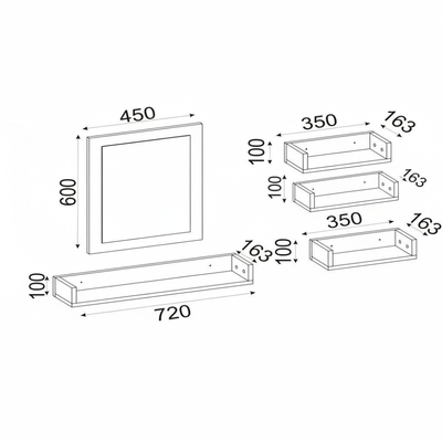Armoire Simon Bathroom Upper with Mirror With Shelves | White