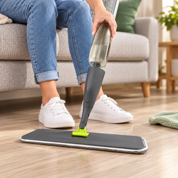 Floormax Titan Spray Mop – 500ml Spray Mop with 360° Rotating Microfiber Mop Head