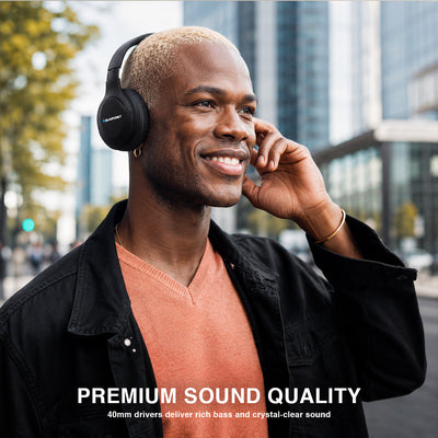 Blaupunkt Active Noise Cancelling Headphones – Wireless Bluetooth 5.1 Over-Ear Headphones with ANC