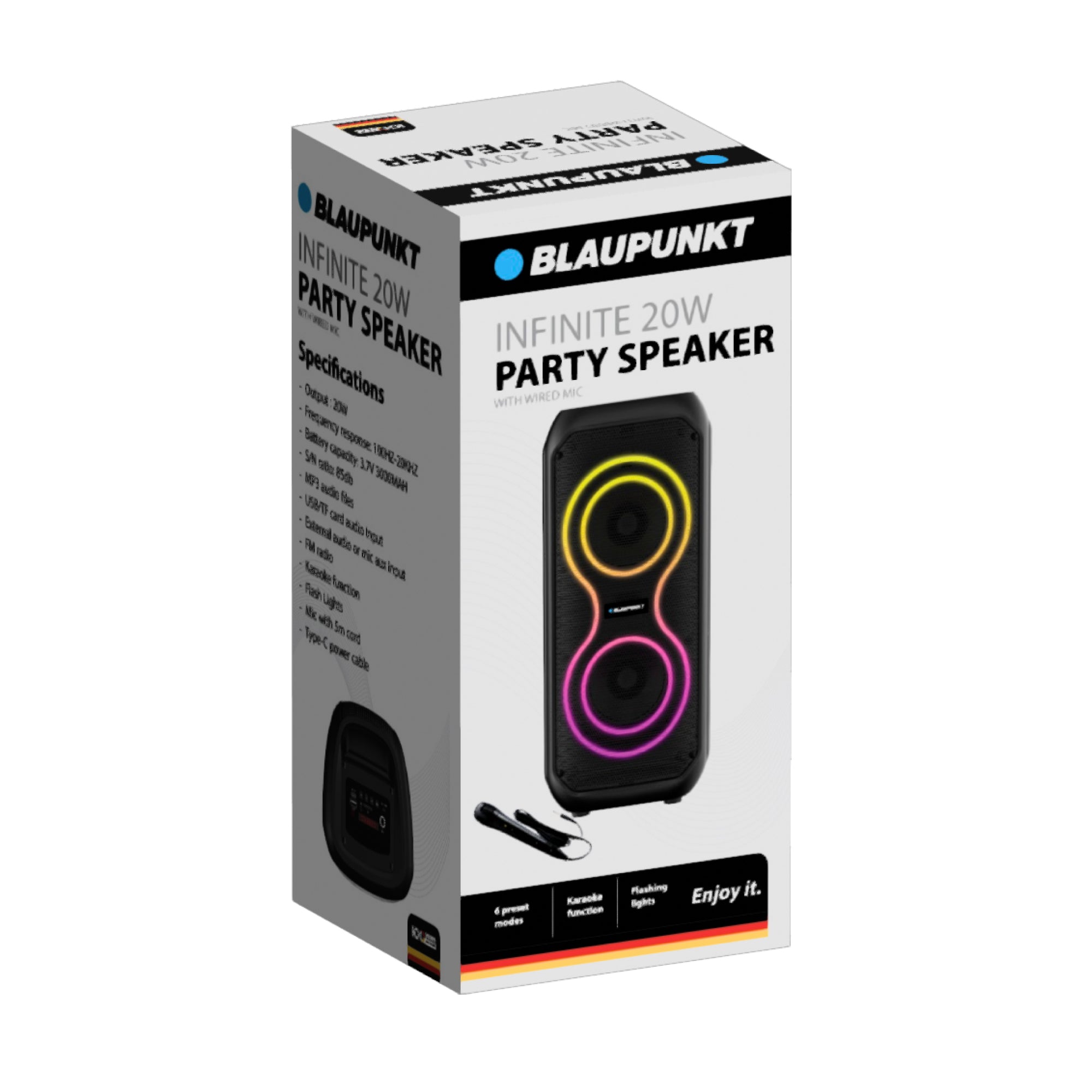 Blaupunkt Infinite 20W Party Speaker with Wired Mic – Homemark