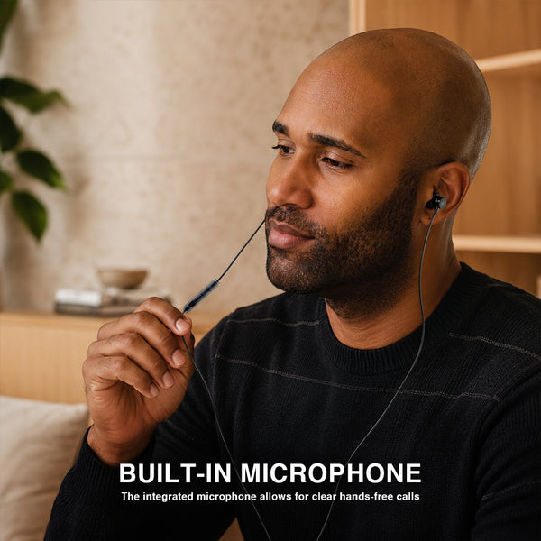 Blaupunkt Wired Earbuds – In-Ear Earphones with Built-in Microphone & 3.5mm Audio Jack