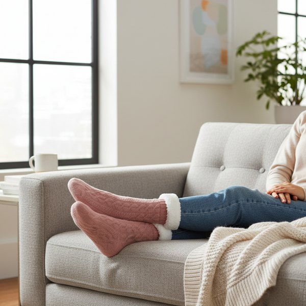 Comfort Pedic Comfy Socks Bundle – Plush Lined Anti-Slip Comfort Socks | Assorted Colours