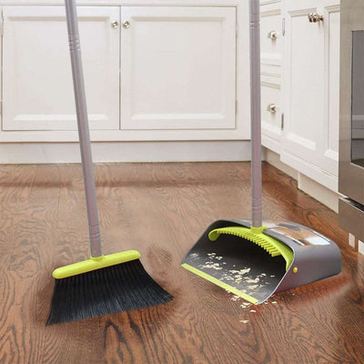 FloorMax Broom & Dustpan with Self Cleaning Brush