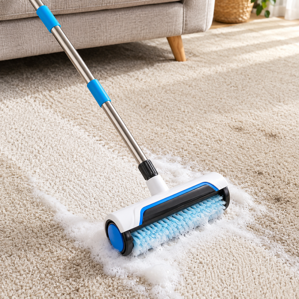 Floormax Carpet Roller Scrubber – Manual Carpet & Rug Cleaner with Dual Brushes
