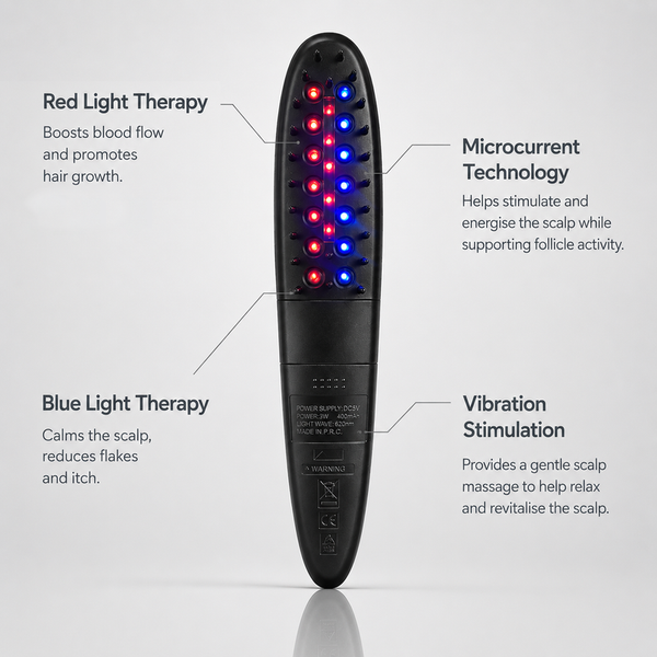 Aragan Secret & Igia Hair Care Set – Argan Oil Leave-In Treatment with Laser & LED Hair Therapy Comb