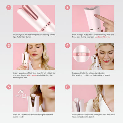 Igia Auto Hair Curler Pink