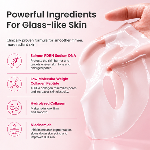 Igia Pink Collagen Gel Mask – Hydrating Hydrogel Facial Mask with Collagen, Niacinamide & Peptides