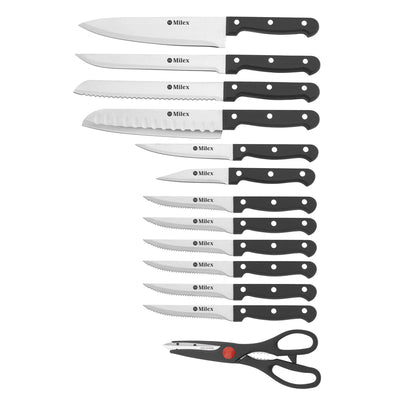 Milex 14pcs Full Tang Block Knife Set