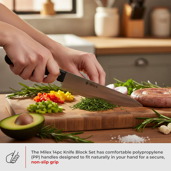 Milex 14pcs Full Tang Block Knife Set