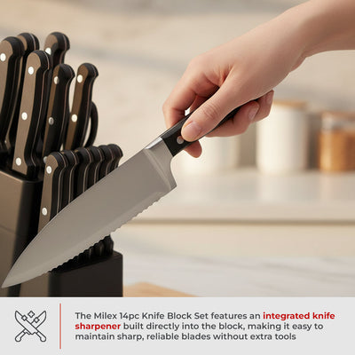 Milex 14pcs Full Tang Block Knife Set