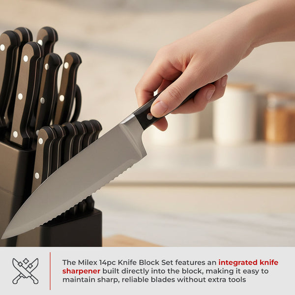 Milex 14pcs Full Tang Block Knife Set