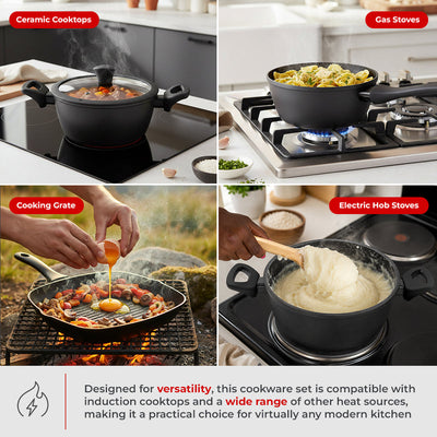 Milex Black Stone 5pc Forged Aluminium Cookware Set