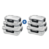 Milex 3-Piece Locking Lid Glass Container Set – Borosilicate Glass Food Storage Containers – 2 Pack