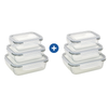 Milex 3-Piece Locking Snap Lid Glass Container Set – Glass Food Storage Containers – 2 Pack