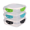 Milex 3-Piece Lunchbox Set – Microwave-Safe Food Storage | Colours May Vary – 2 Pack