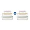 Milex 3-Piece Rectangular Container Set – Compact, Airtight Food Storage – 2 Pack