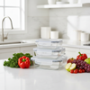 Milex 3-Piece Locking Snap Lid Glass Container Set – Glass Food Storage Containers – 2 Pack