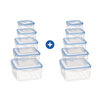 Milex 5-Piece Square Container Set – Airtight Food Storage Containers – 2 Pack