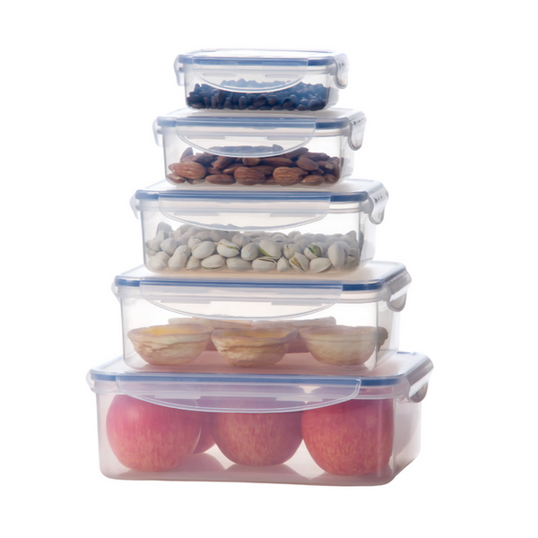 Milex 5-Piece Rectangular Container Set – Airtight Food Storage Containers – 2 Pack