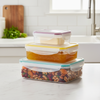Milex 3-Piece Rectangular Container Set – Compact, Airtight Food Storage – 2 Pack