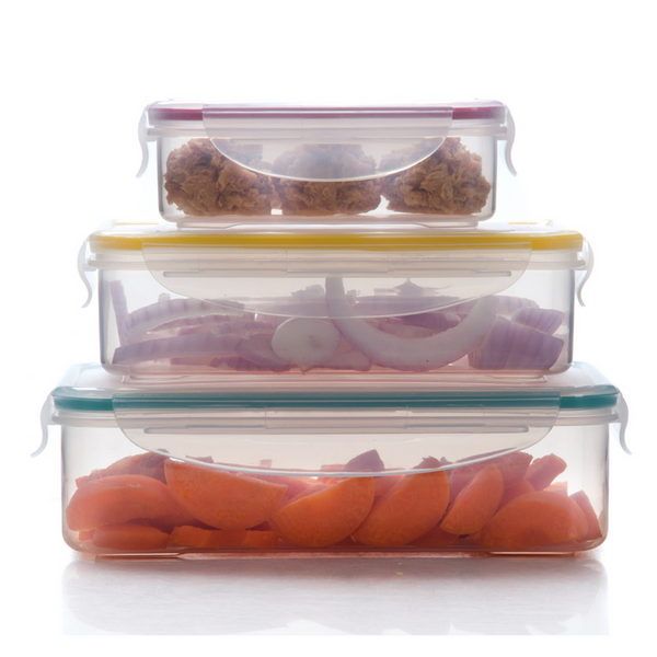 Milex 3 in 1 Rectangular Container Set | Colours May Vary