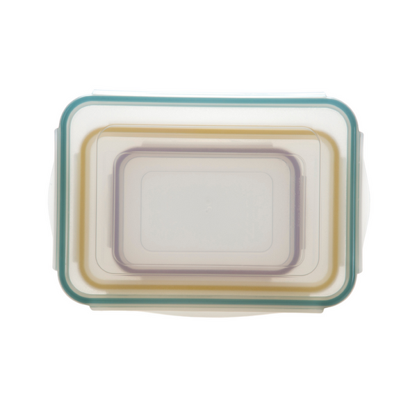 Milex 3-Piece Rectangular Container Set – Compact, Airtight Food Storage – 2 Pack