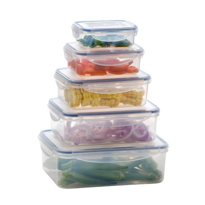 Milex 5-Piece Rectangular Container Set – Airtight Food Storage Containers – 2 Pack