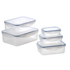 Milex 5-Piece Rectangular Container Set – Airtight Food Storage Containers – 2 Pack