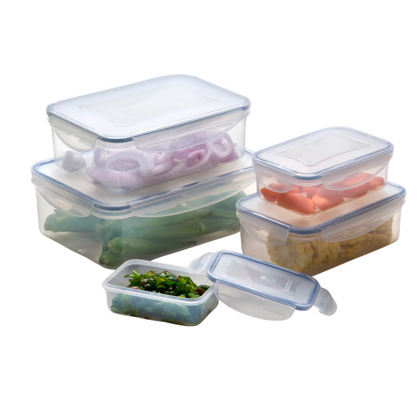 Milex 5-Piece Rectangular Container Set – Airtight Food Storage Containers – 2 Pack