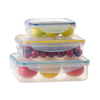 Milex 3-Piece Rectangular Container Set – Compact, Airtight Food Storage – 2 Pack