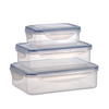 Milex 3-Piece Rectangular Container Set – Compact, Airtight Food Storage – 2 Pack