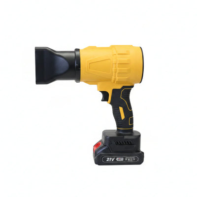 A cordless blower cleaner with a yellow and black body, shown from a side profile view against a solid white background.