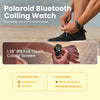 Polaroid Bluetooth Calling Watch advertisement with text and product display.