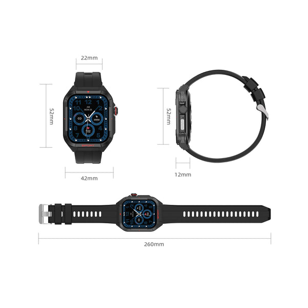 Polaroid Medi Smart Watch – Bluetooth Calling | 1.83" HD Display | Health & Fitness Tracker