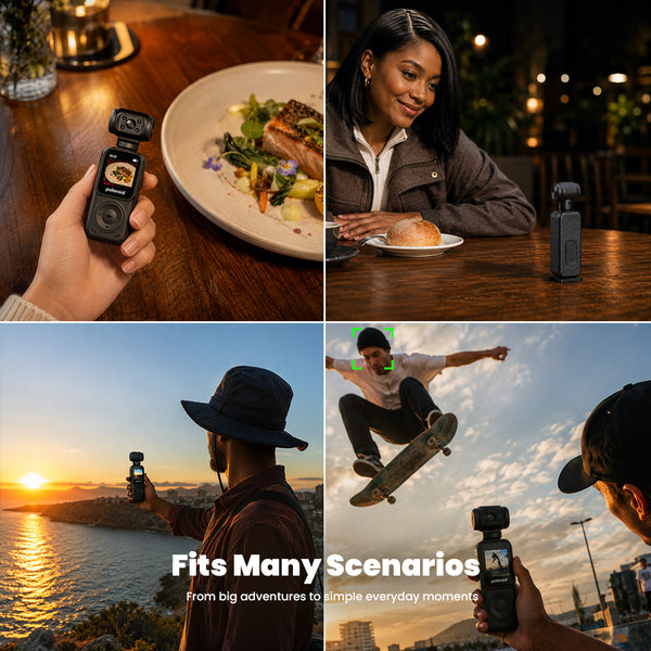 Polaroid Quest Action Camera – 2K HD WiFi Camera with 180° Rotating Lens